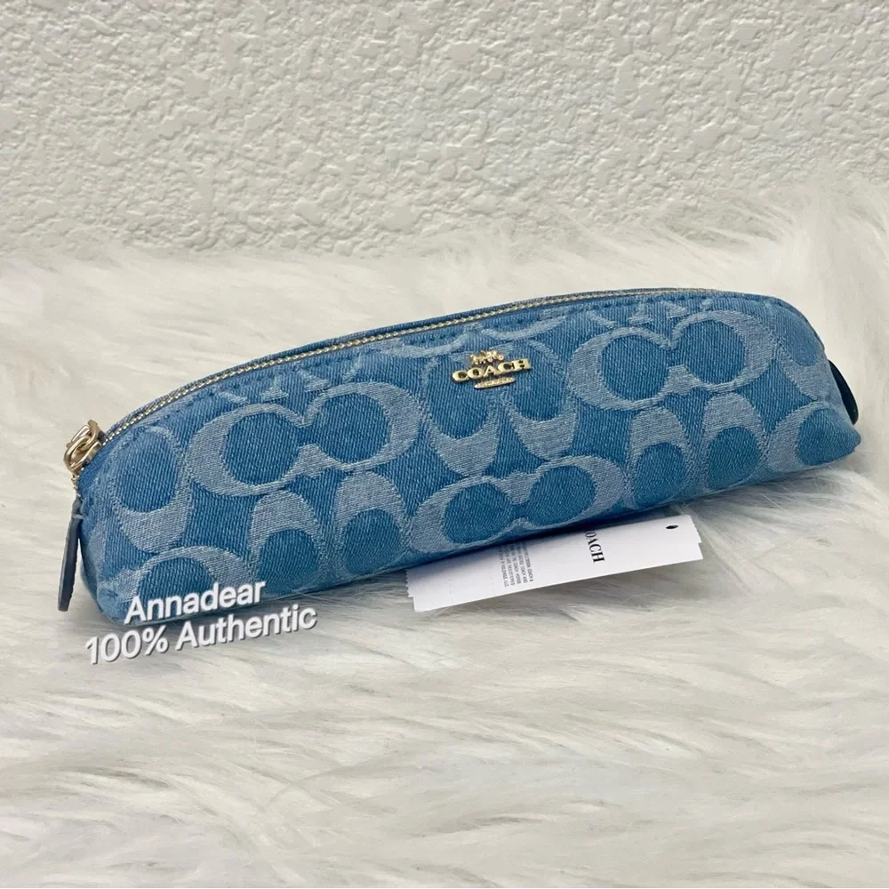 Coach Pencil Case In Signature Denim CDC10 NWT Color: IM/INDIGO